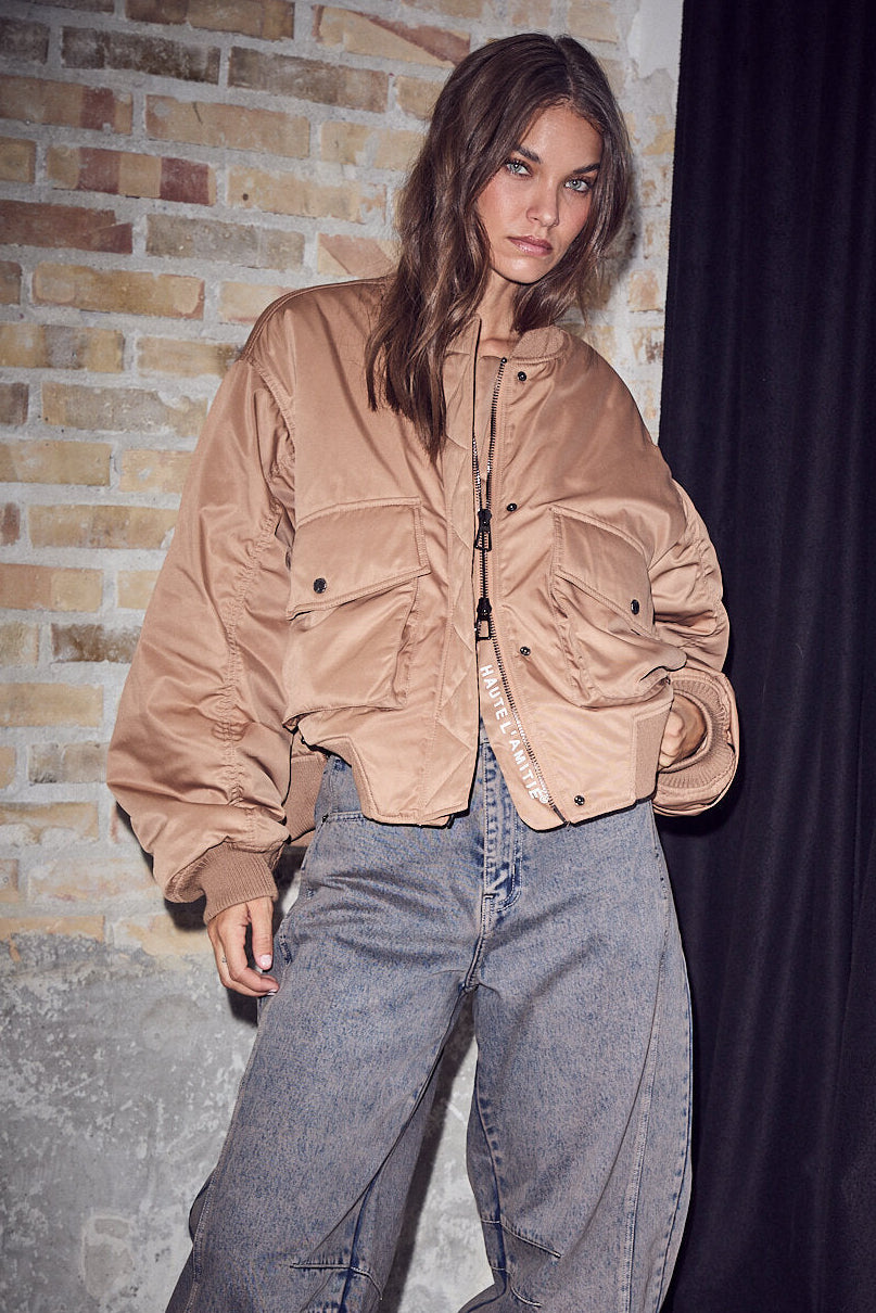 Bailey Zipper bomberjakke – Desert